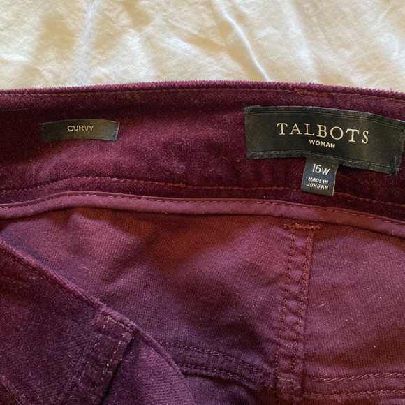 EUC Talbots curvy fit Wine colored Velvet skinny jeans 16W purple? Stretch - Picture 2 of 8